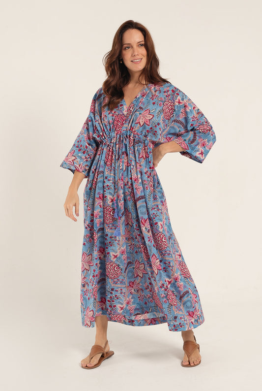 Kaftan Boho Bleu